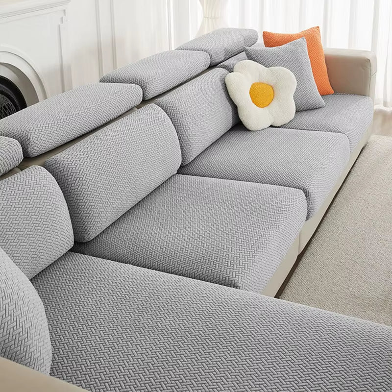 Jacquard Sofa Cover Solid Elastic Sofa Cushion Cover Living Room Washable Spandex Sofa Seat Slipcover Chaise Lounge Home Pets